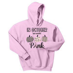 In October We Wear Pink Pumpkin Breast Cancer Kids Hoodie