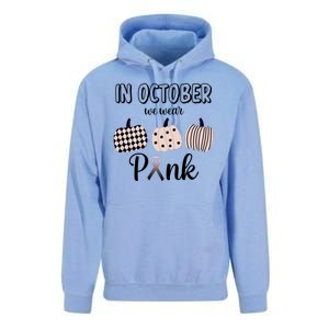 In October We Wear Pink Pumpkin Breast Cancer Unisex Surf Hoodie