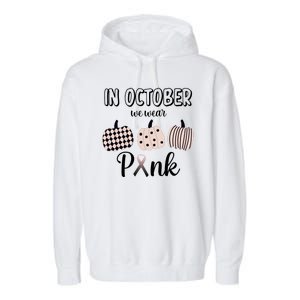 In October We Wear Pink Pumpkin Breast Cancer Garment-Dyed Fleece Hoodie