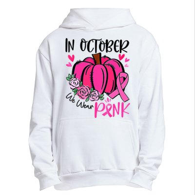 In October We Wear Pink Pumpkin Funny Breast Cancer Urban Pullover Hoodie