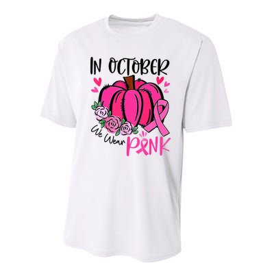 In October We Wear Pink Pumpkin Funny Breast Cancer Performance Sprint T-Shirt