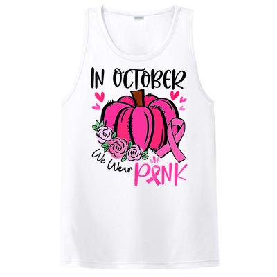 In October We Wear Pink Pumpkin Funny Breast Cancer PosiCharge Competitor Tank