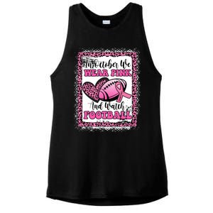 In October We Wear Pink Football Breast Cancer Awareness Funny Gift Ladies PosiCharge Tri-Blend Wicking Tank