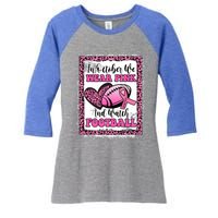 In October We Wear Pink Football Breast Cancer Awareness Funny Gift Women's Tri-Blend 3/4-Sleeve Raglan Shirt