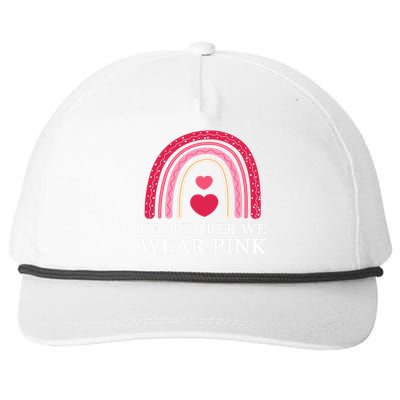 In October We Wear Pink Breast Cancer Rainbow Snapback Five-Panel Rope Hat