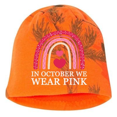 In October We Wear Pink Breast Cancer Rainbow Kati - Camo Knit Beanie