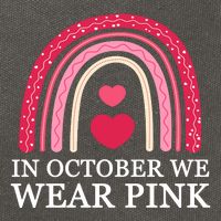 In October We Wear Pink Breast Cancer Rainbow Cotton Canvas Backpack