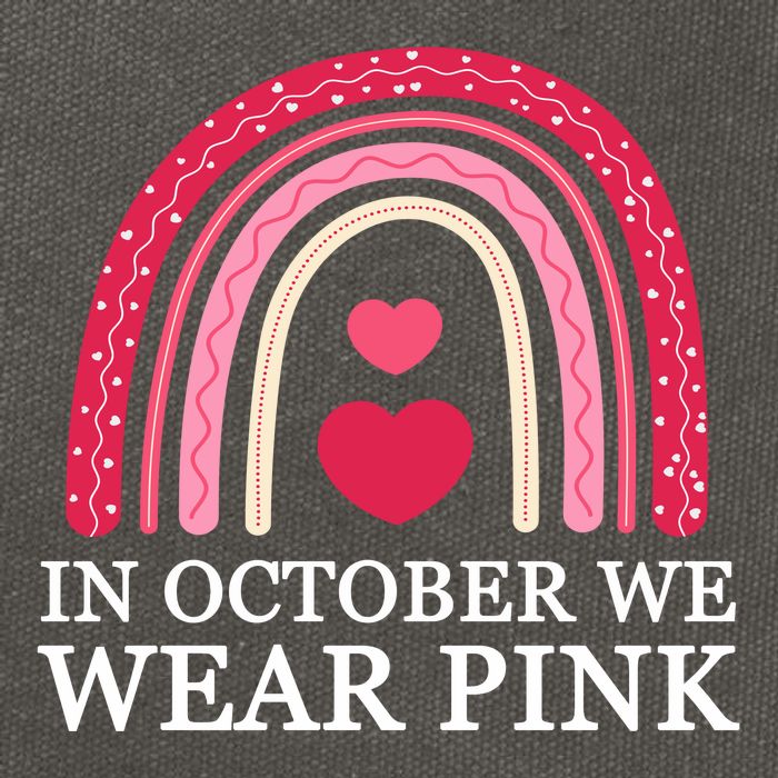 In October We Wear Pink Breast Cancer Rainbow Cotton Canvas Backpack