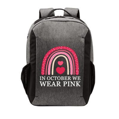 In October We Wear Pink Breast Cancer Rainbow Vector Backpack