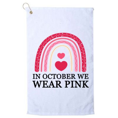 In October We Wear Pink Breast Cancer Rainbow Golf Towel