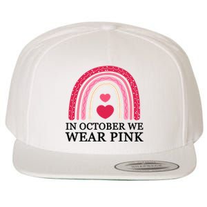 In October We Wear Pink Breast Cancer Rainbow Wool Snapback Cap