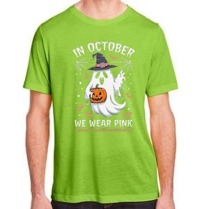 In October We Wear Pin.K Ghost Witch Breast Cancer Awareness Adult ChromaSoft Performance T-Shirt