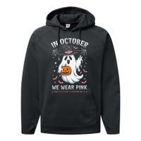 In October We Wear Pin.K Ghost Witch Breast Cancer Awareness Performance Fleece Hoodie