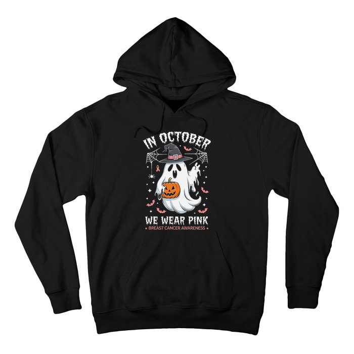 In October We Wear Pin.K Ghost Witch Breast Cancer Awareness Hoodie