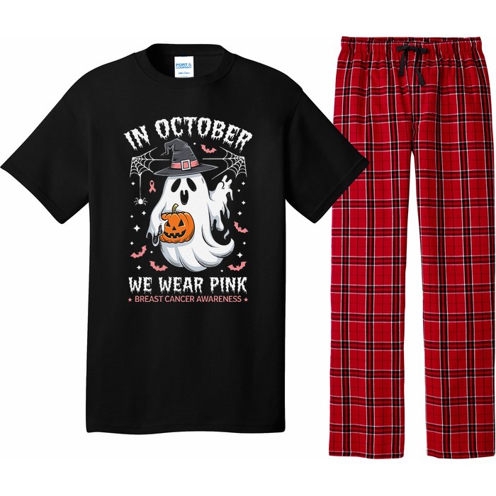 In October We Wear Pin.K Ghost Witch Breast Cancer Awareness Pajama Set