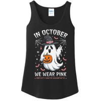 In October We Wear Pin.K Ghost Witch Breast Cancer Awareness Ladies Essential Tank