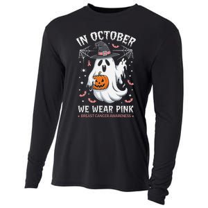 In October We Wear Pin.K Ghost Witch Breast Cancer Awareness Cooling Performance Long Sleeve Crew