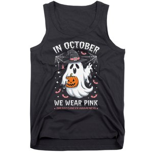 In October We Wear Pin.K Ghost Witch Breast Cancer Awareness Tank Top