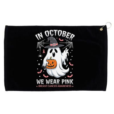 In October We Wear Pin.K Ghost Witch Breast Cancer Awareness Grommeted Golf Towel