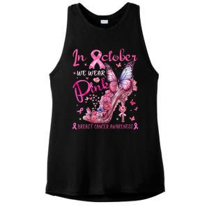 In October We Wear Pink_ For Breast Cancer Awareness Ladies PosiCharge Tri-Blend Wicking Tank