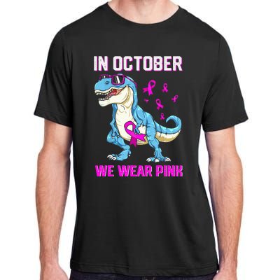 In October We Wear Pink Breast Cancer Trex Dino Adult ChromaSoft Performance T-Shirt