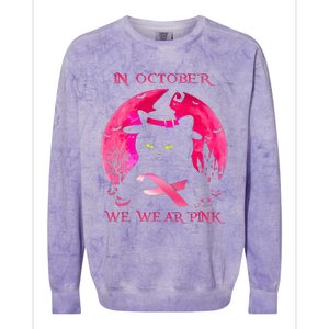 In October We Wear Pink Pumpkin Breast Cancer Awareness Colorblast Crewneck Sweatshirt