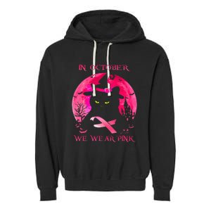 In October We Wear Pink Pumpkin Breast Cancer Awareness Garment-Dyed Fleece Hoodie