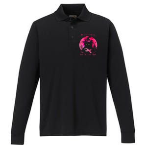 In October We Wear Pink Pumpkin Breast Cancer Awareness Performance Long Sleeve Polo