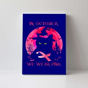 In October We Wear Pink Pumpkin Breast Cancer Awareness Canvas