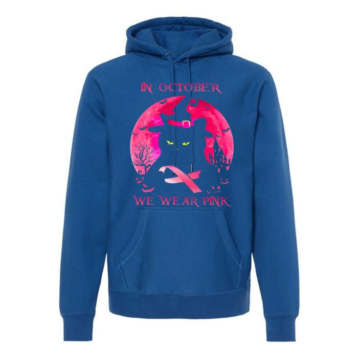 In October We Wear Pink Pumpkin Breast Cancer Awareness Premium Hoodie