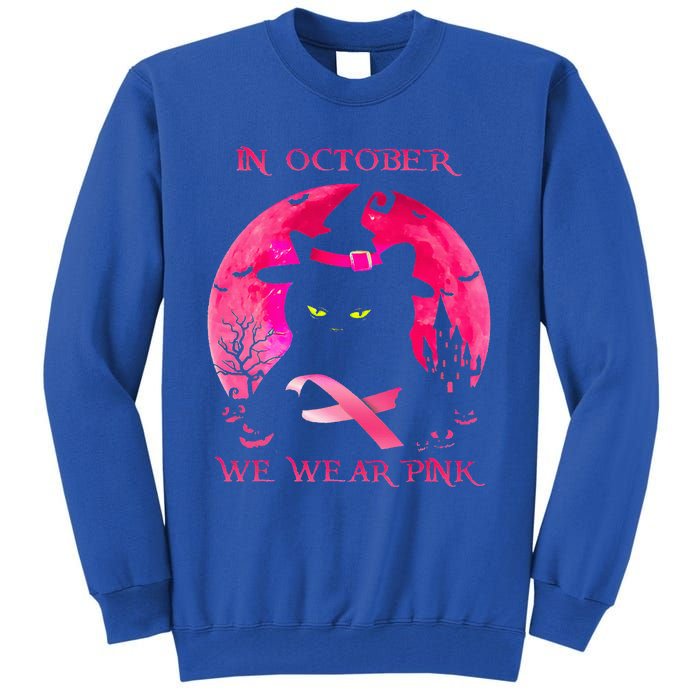 In October We Wear Pink Pumpkin Breast Cancer Awareness Tall Sweatshirt