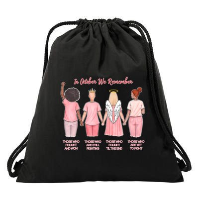 In October We Remember Those Who Fought And Won Drawstring Bag