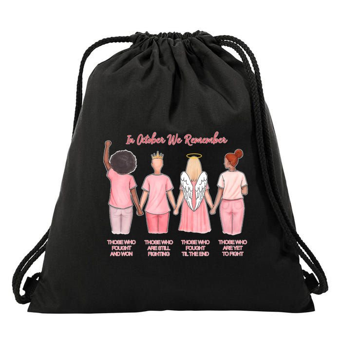 In October We Remember Those Who Fought And Won Drawstring Bag