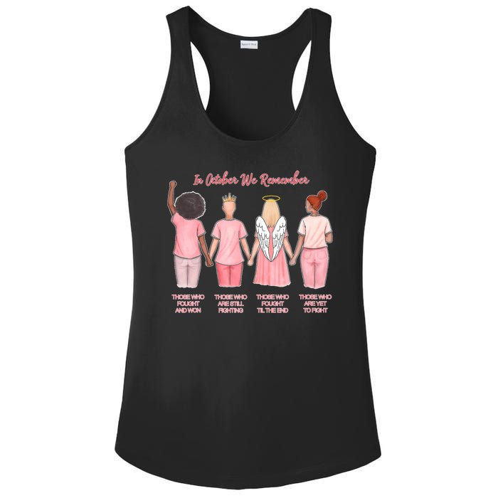 In October We Remember Those Who Fought And Won Ladies PosiCharge Competitor Racerback Tank