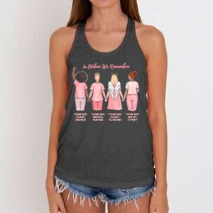 In October We Remember Those Who Fought And Won Women's Knotted Racerback Tank