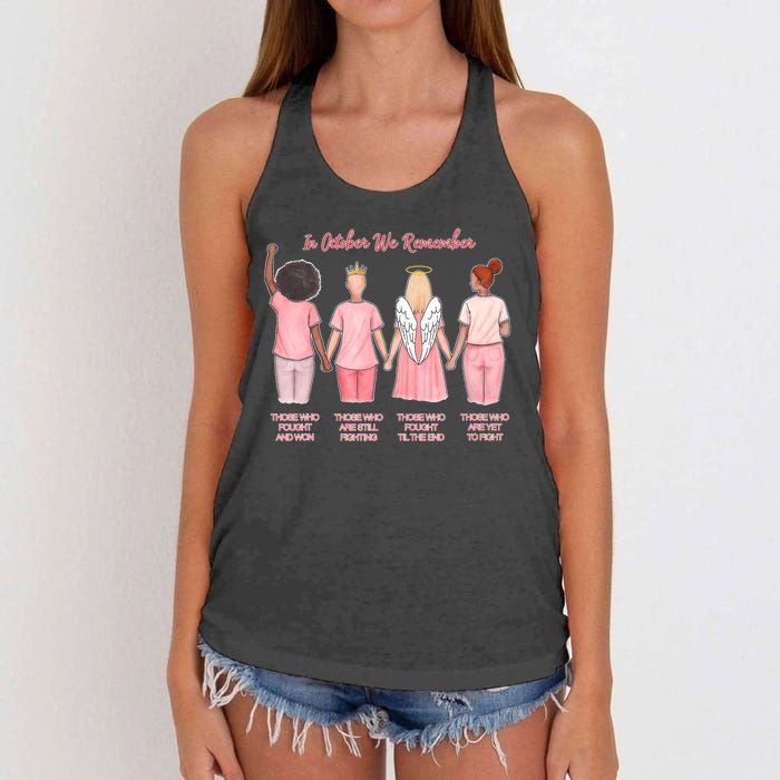 In October We Remember Those Who Fought And Won Women's Knotted Racerback Tank