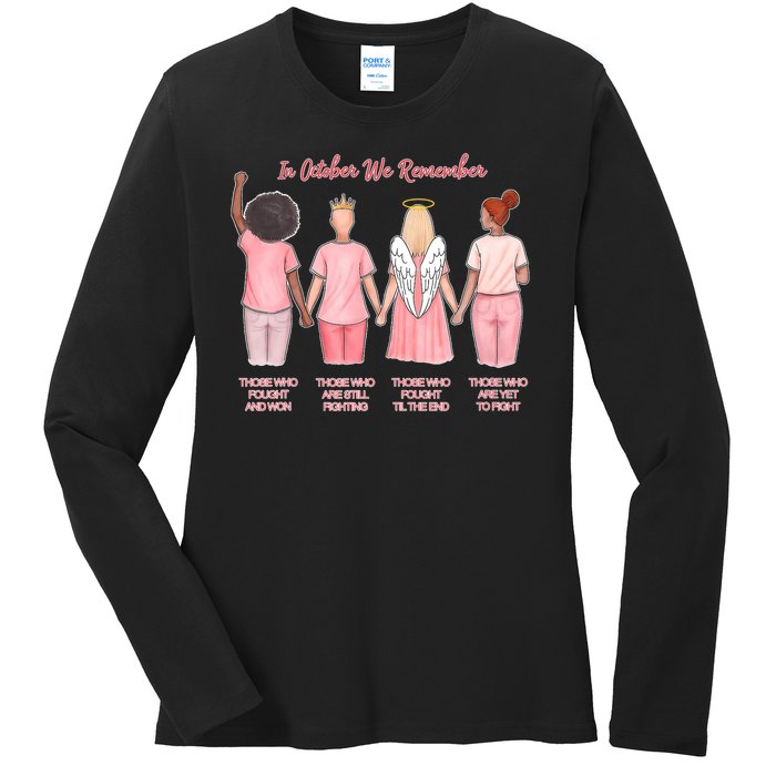 In October We Remember Those Who Fought And Won Ladies Long Sleeve Shirt