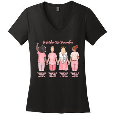 In October We Remember Those Who Fought And Won Women's V-Neck T-Shirt