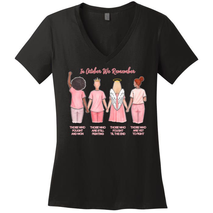 In October We Remember Those Who Fought And Won Women's V-Neck T-Shirt