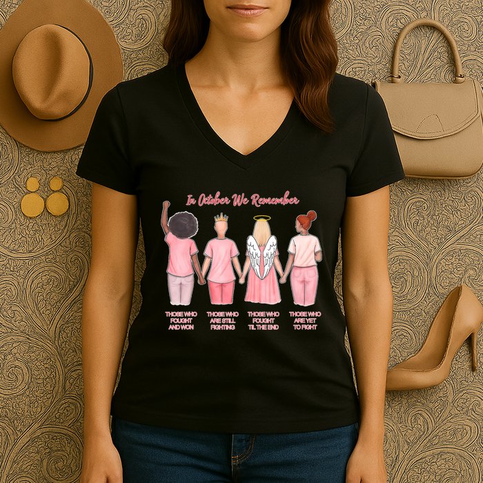 In October We Remember Those Who Fought And Won Women's V-Neck T-Shirt
