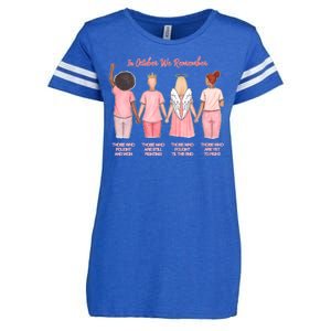 In October We Remember Those Who Fought And Won Enza Ladies Jersey Football T-Shirt