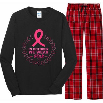 In October We Wear Pink Breast Cancer Awareness Cancer Survivor Long Sleeve Pajama Set