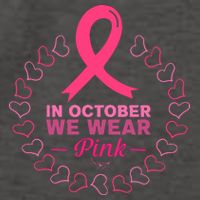 In October We Wear Pink Breast Cancer Awareness Cancer Survivor Vector Backpack