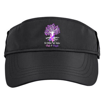In October We Wear Pink And Purple Domestic Violence Breast Cancer Awareness Adult Drive Performance Visor
