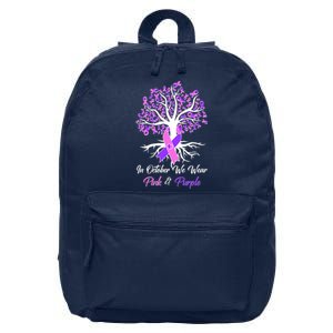 In October We Wear Pink And Purple Domestic Violence Breast Cancer Awareness 16 in Basic Backpack