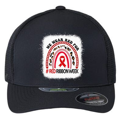 In October We Wear Red Ribbon Week Awareness Flexfit Unipanel Trucker Cap