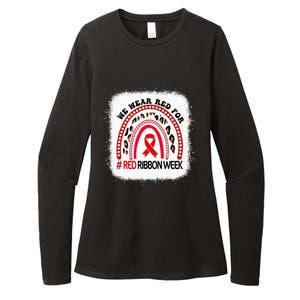 In October We Wear Red Ribbon Week Awareness Womens CVC Long Sleeve Shirt