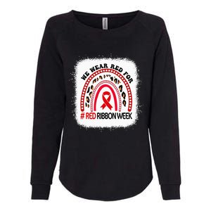 In October We Wear Red Ribbon Week Awareness Womens California Wash Sweatshirt