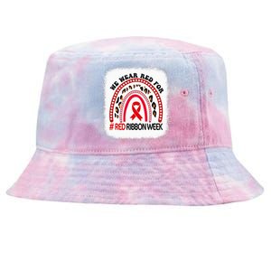 In October We Wear Red Ribbon Week Awareness Tie-Dyed Bucket Hat