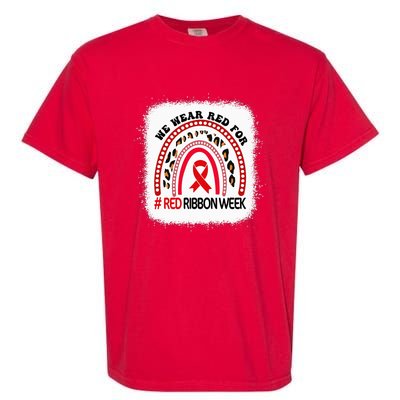 In October We Wear Red Ribbon Week Awareness Garment-Dyed Heavyweight T-Shirt